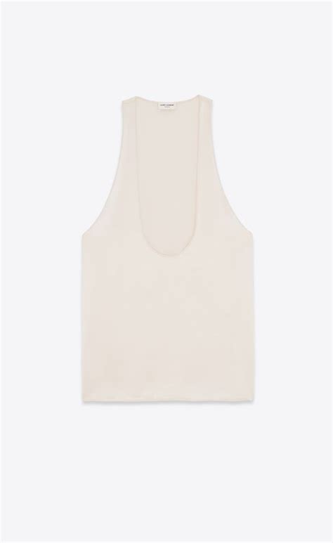 ysl tank top logo|Tank Top in Silk Satin .